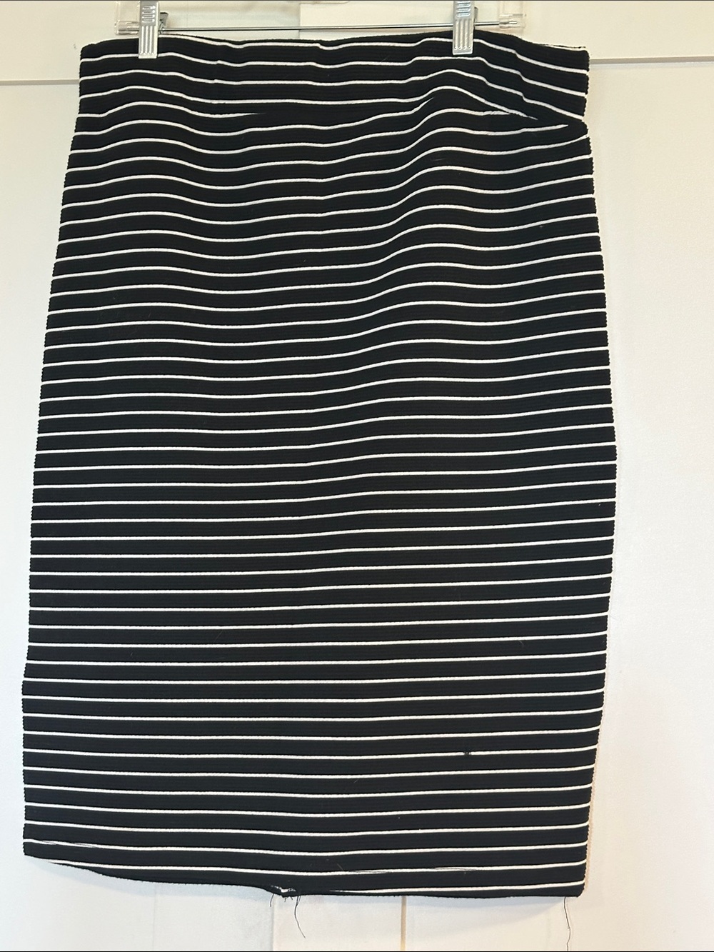 Striped Black and White Pencil Skirt - Sleek Women's Workwear